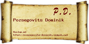 Pozsegovits Dominik névjegykártya